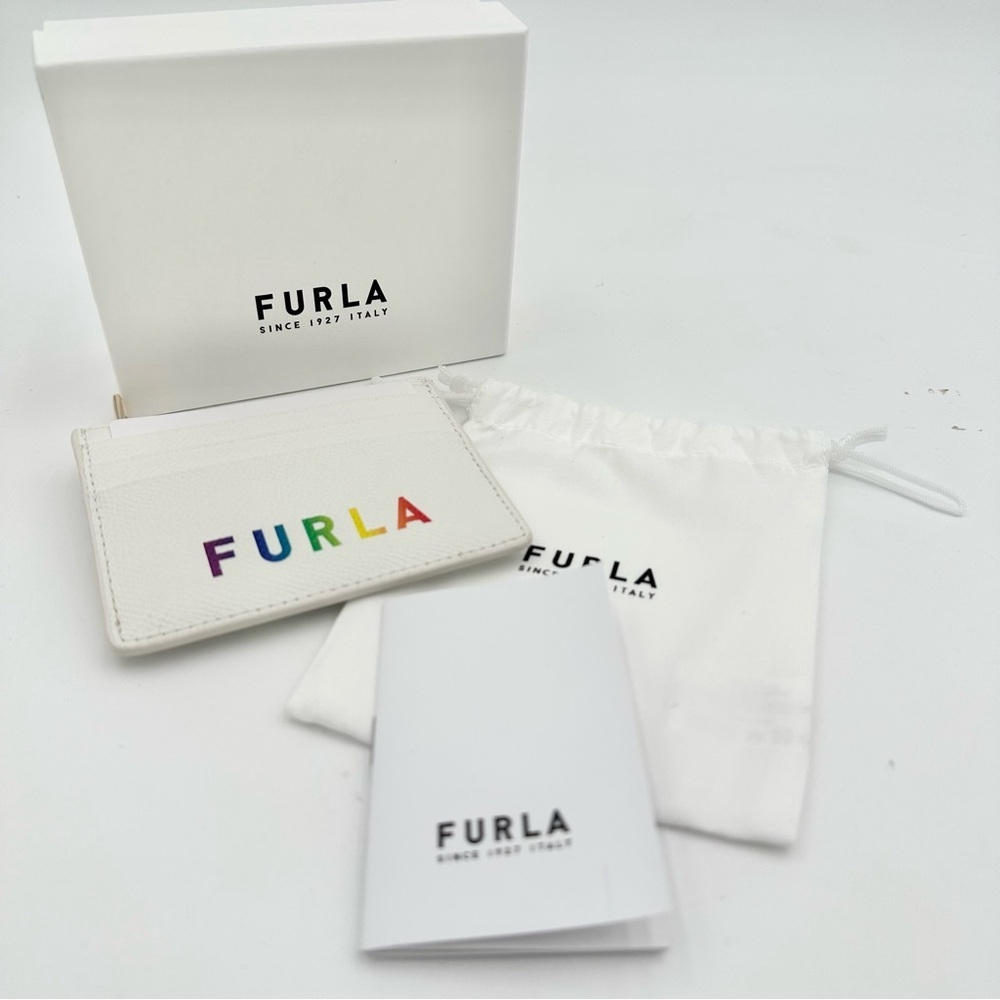 Furla Rainbow Card Case / Wallet NWT with Dust Bag and Box